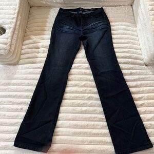 New York and Co. low rise blue boot cut jeans, dark blue